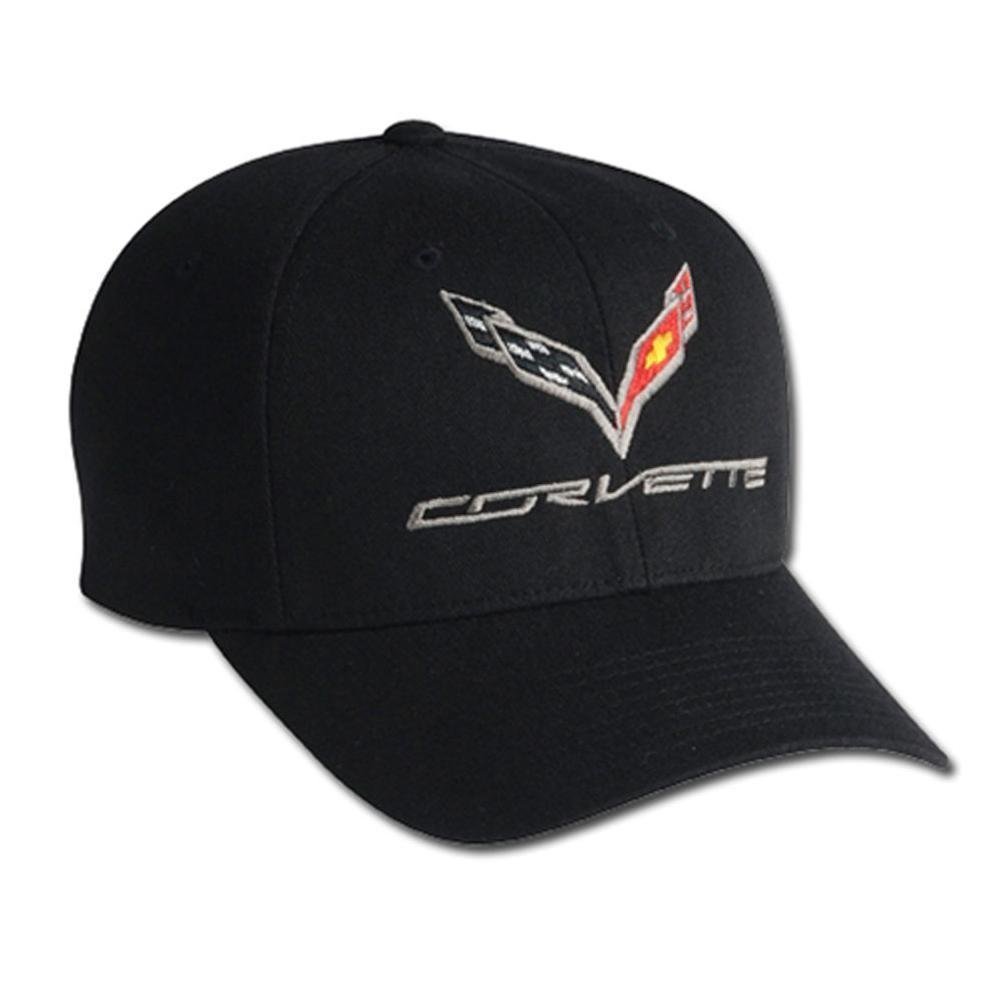 C7 Corvette Logo Flex Fit Pro Performance Fitted Cap : Black