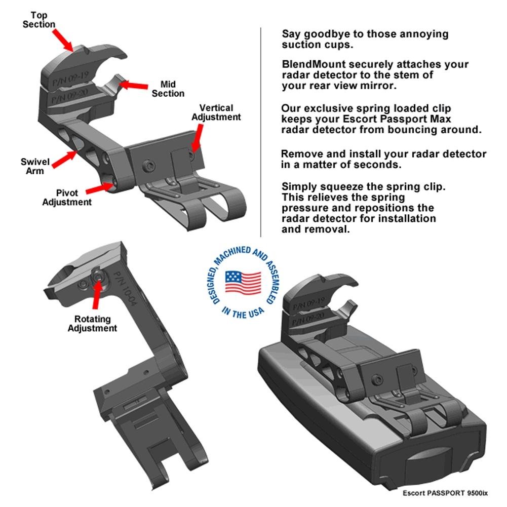 C7 Corvette Stingray Radar Detector Mount for Escort/Beltronics
