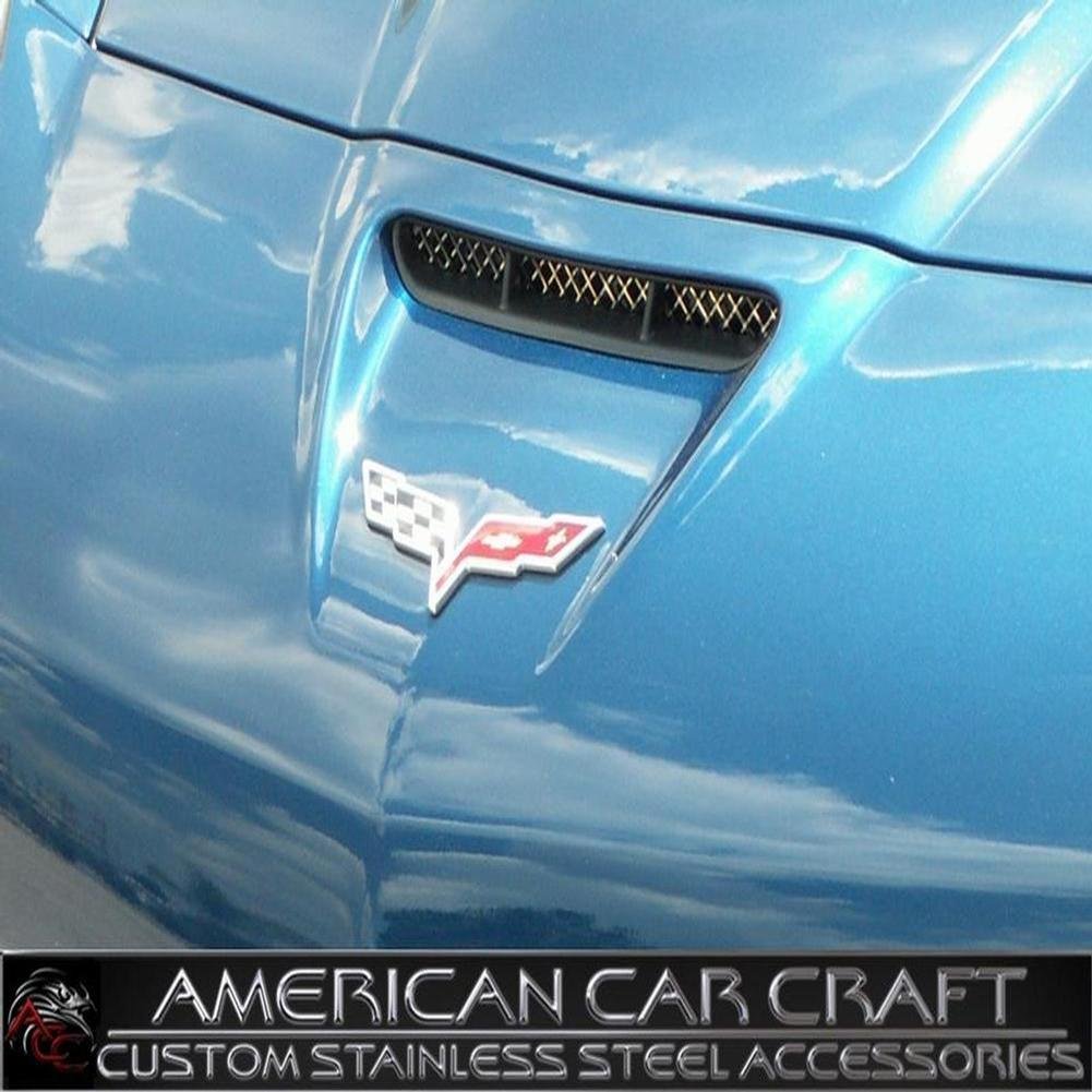 Corvette Hood Vent Grille - Laser Mesh Stainless Steel : 2006-2013 Z06,ZR1,Grand Sport
