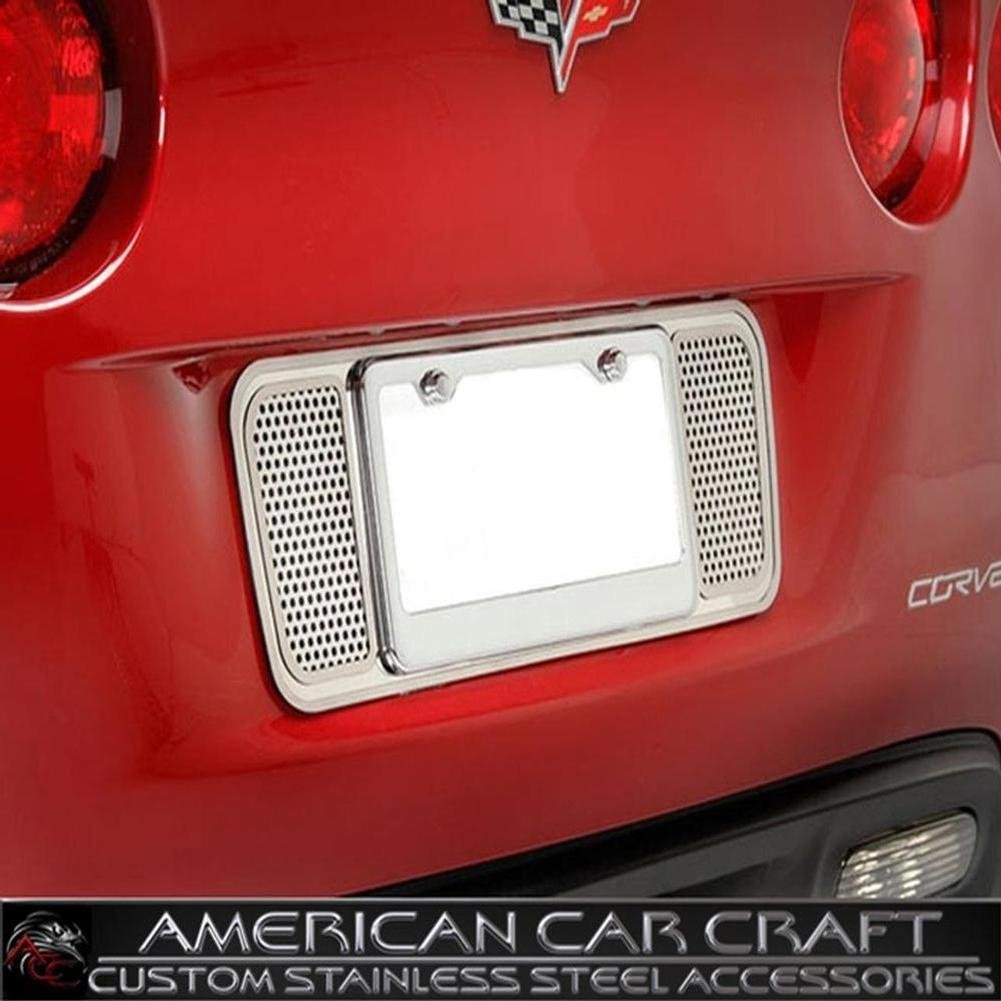 Corvette License Plate Frame - Perforated Stainless Steel : 2005-2013 all