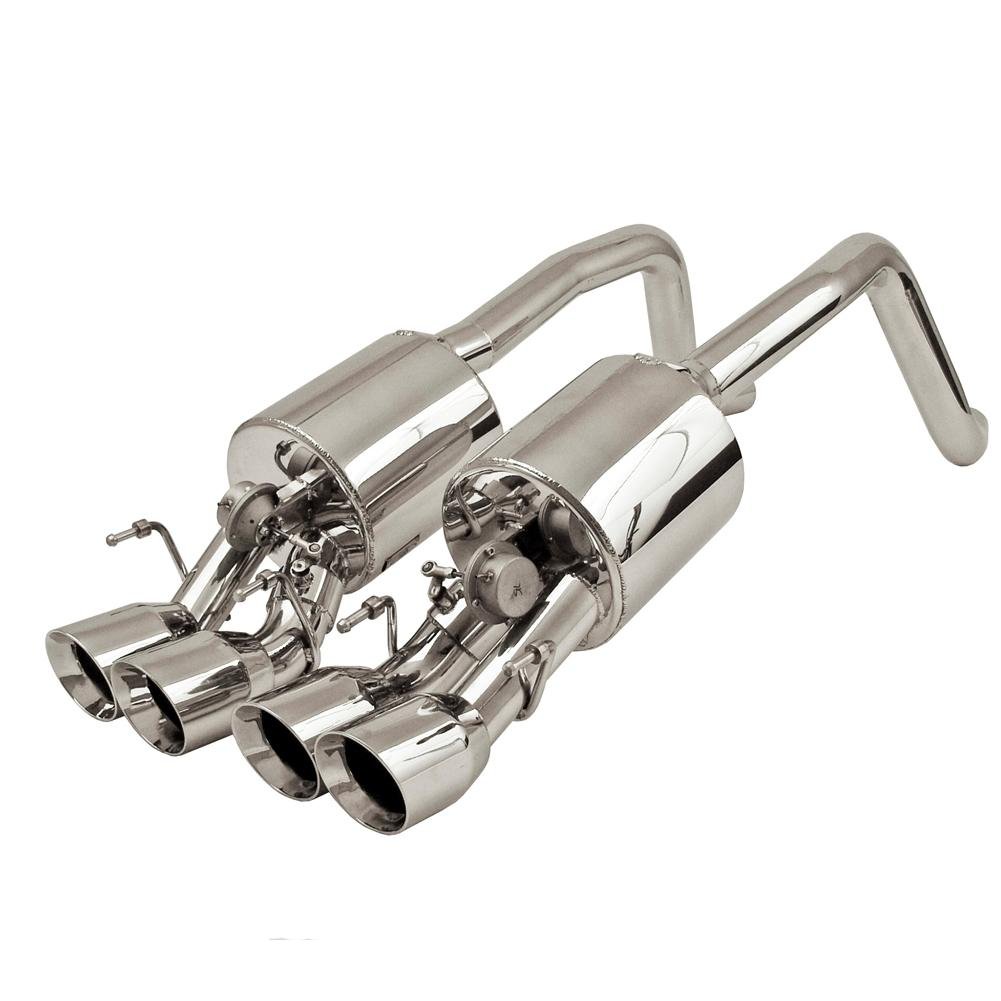 Corvette Exhaust System - B&B Fusion with Quad 4" Round Tips : 2005-2008 C6 for Non-NPP Equipped