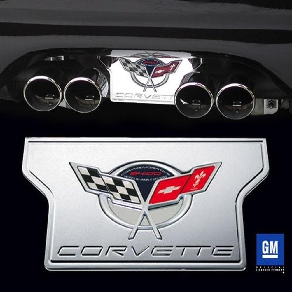 Corvette Exhaust Plate - Billet Chrome with 2004 Commemorative Edition Logo : 1997-2004 C5 & Z06