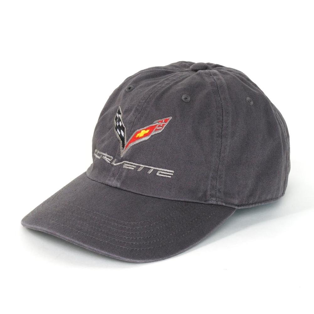 C7 Corvette Logo - Premium Garment Washed Cap/Hat : Charcoal
