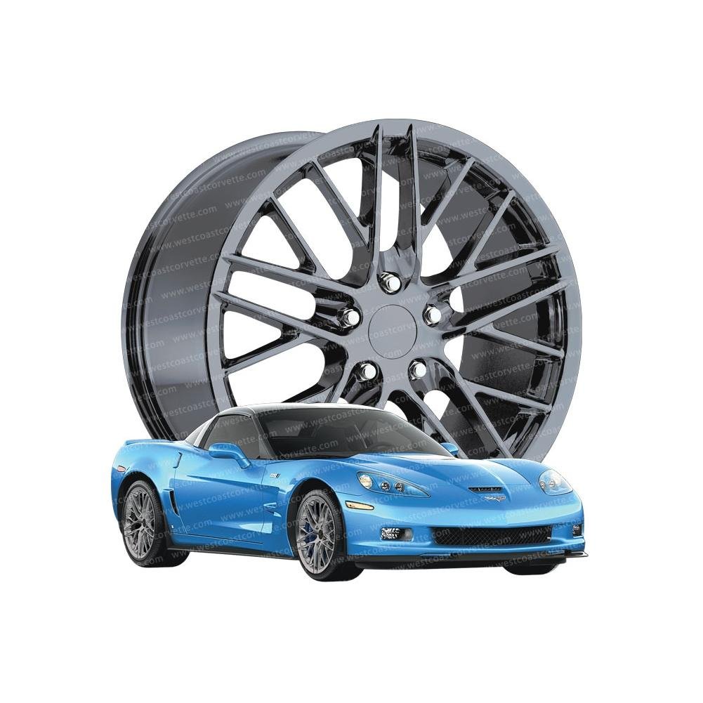2009-2013 ZR1 Corvette GM Wheel Exchange (Set): Black Chrome 19x10/20x12