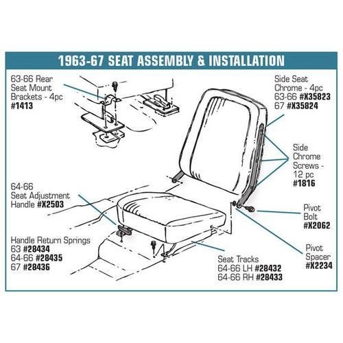 Corvette Seat Track Height Adjuster Mount Screws.: 1963