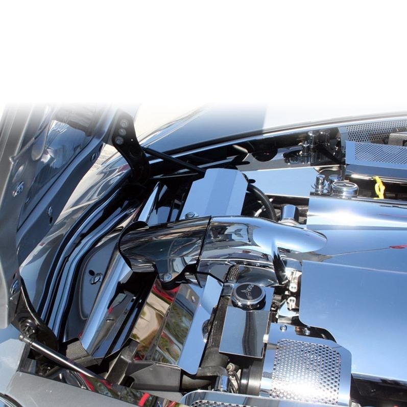 Corvette Plenum/Throttle Body Cover - Designer Series 4pc. - Stainless Steel : 2005-2007 C6 w/LS2 Engine