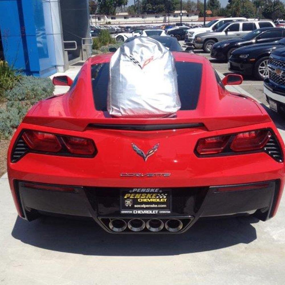 Corvette Intro-Guard Car Cover - Embossed - Indoor/Outdoor - Silver/Red : C7 Stingray, Z51, Z06, Grand Sport