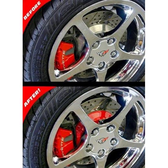 Corvette Brake Rotor Hub Covers - Red (Set) : 1997-2004 C5 & Z06