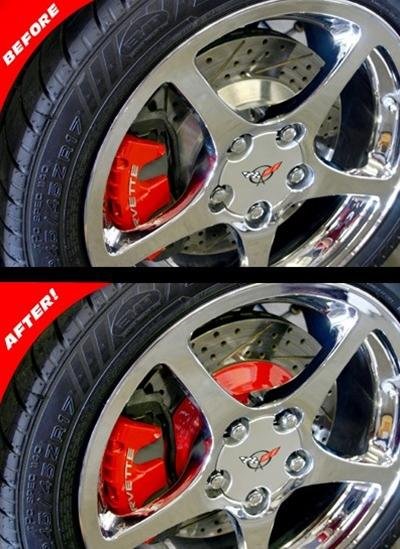 Corvette Brake Rotor Hub Covers - Red (Set) : 1997-2004 C5 & Z06