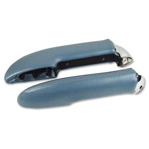 Corvette Armrests. With Chrome End Blue: 1958