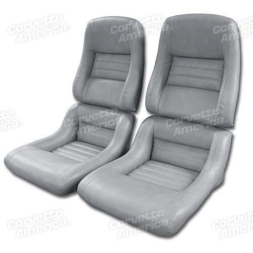 Corvette Mounted Leather Like Seat Covers. Gray 2-Bolster: 1982