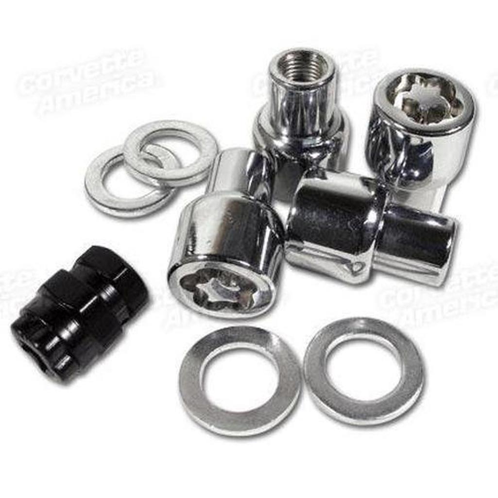 Corvette Bolt-On Wheel Locks. 4 Piece Set: 1967