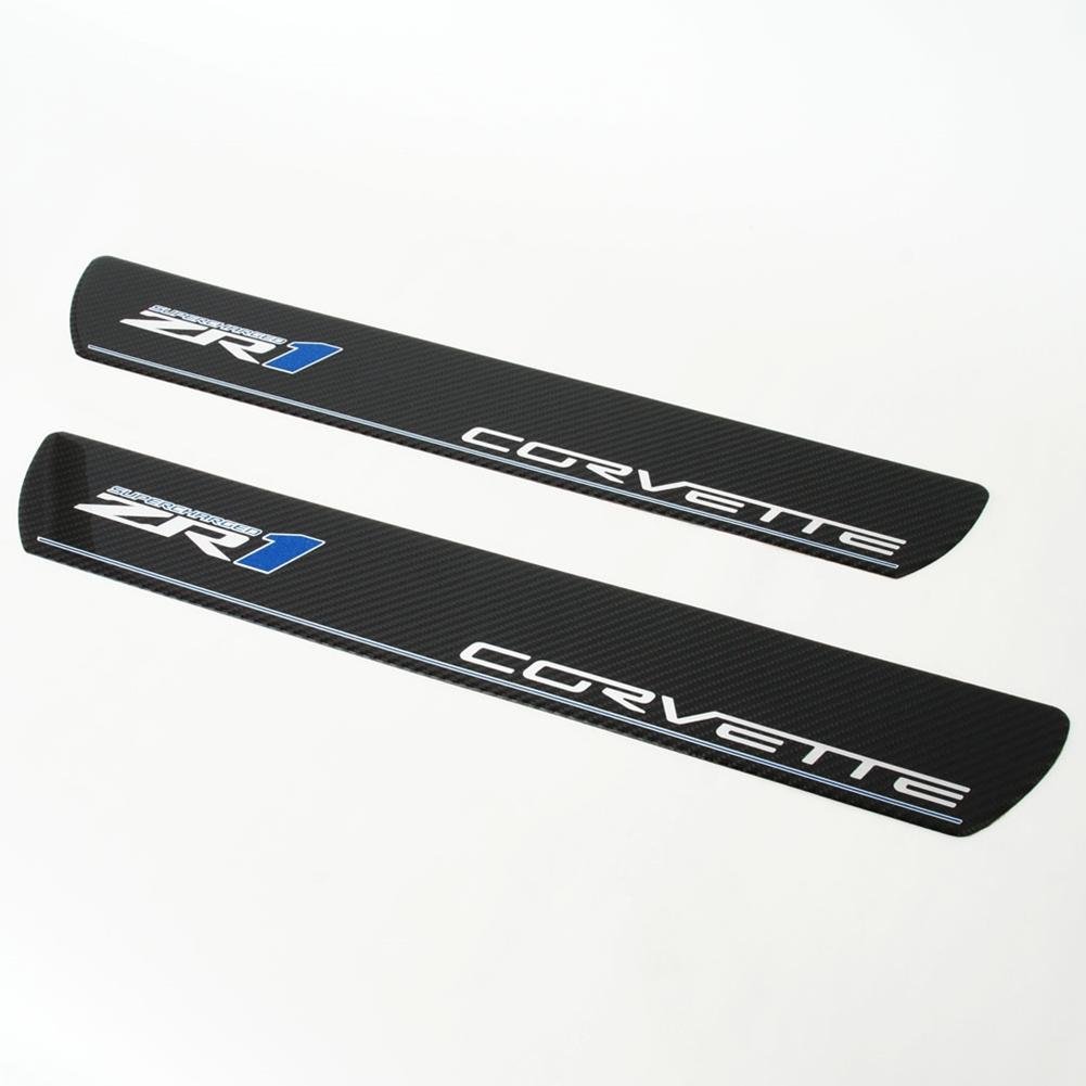 Corvette Door Sill Plates - Carbon Fiber with ZR1 Logo 2009-2013
