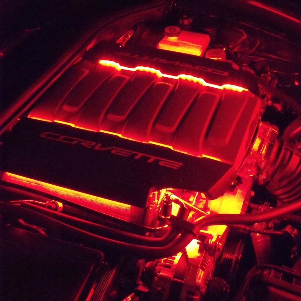 Corvette Fuel Rail Cover LEDs - Hood Switch Controlled : Stingray, Z51, Grand Sport