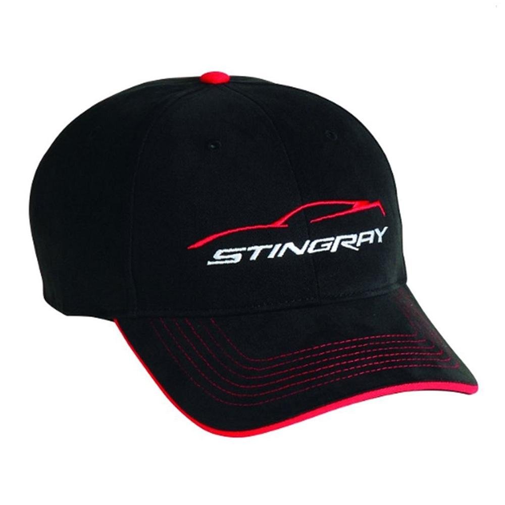 Corvette Gesture Logo Embroidered Cap/Hat - Black : C7 Stingray