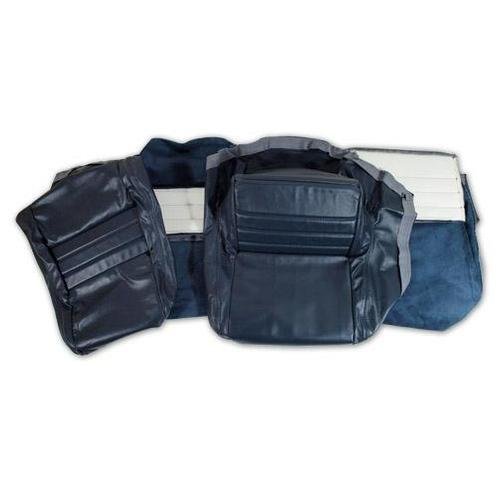 Corvette Leather Seat Covers. Dark Blue 100%-Leather 2-Bolster: 1982