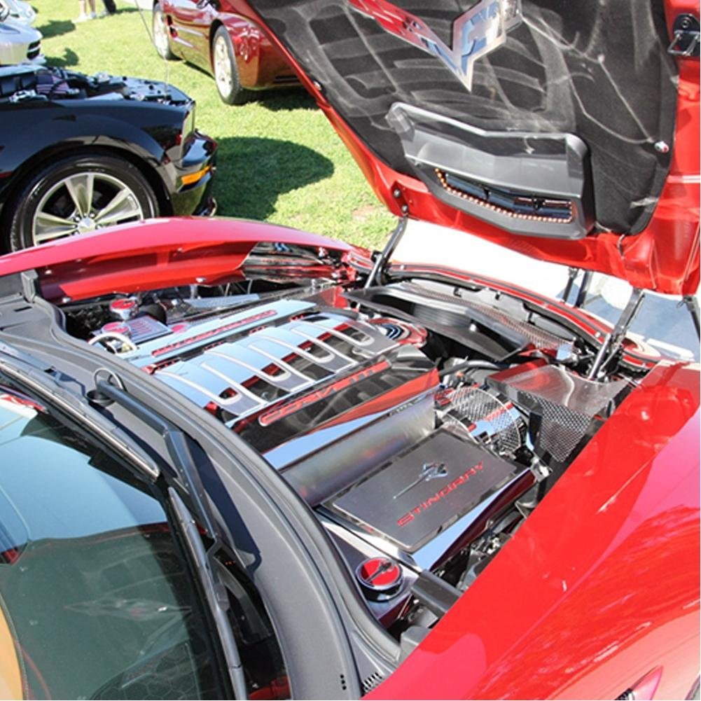 Corvette Fuel Rail Covers - Lower 2Pc - Brushed : C7 Stingray, Z51