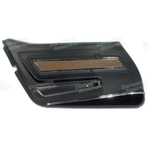 Corvette Door Panel. Black Deluxe LH: 1970-1976