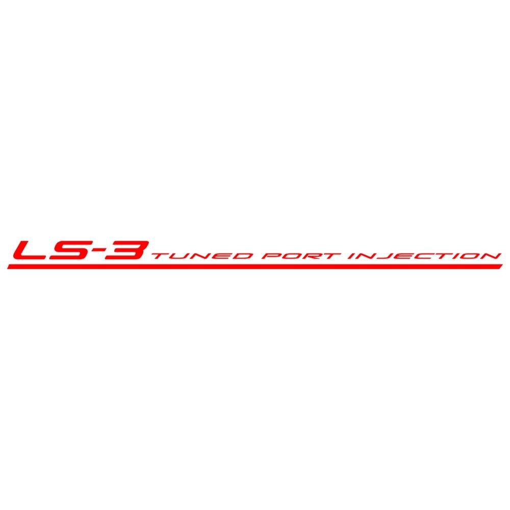 Corvette LS-3 Tuned Port Injection Decal - Red : 2008-2013 C6