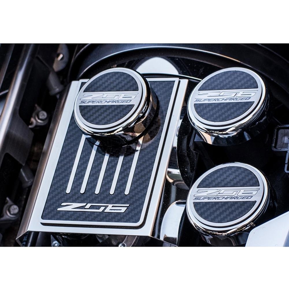Corvette Cap Cover Set - Chrome/Brushed/Carbon Fiber : C7 Z06