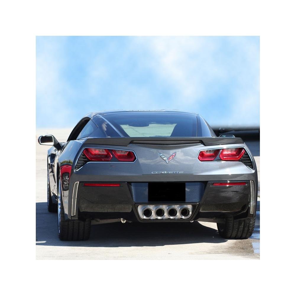 C7 Corvette Exhaust Port Filler Panel - NPP+Dual-Mode : Stingray, Z06, Grand Sport, ZR1 (Illuminated Red)
