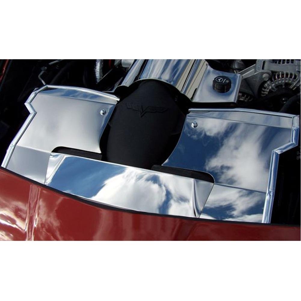 Corvette Radiator Cover - Polished Stainless Steel : 2008-2013 C6 LS3 only