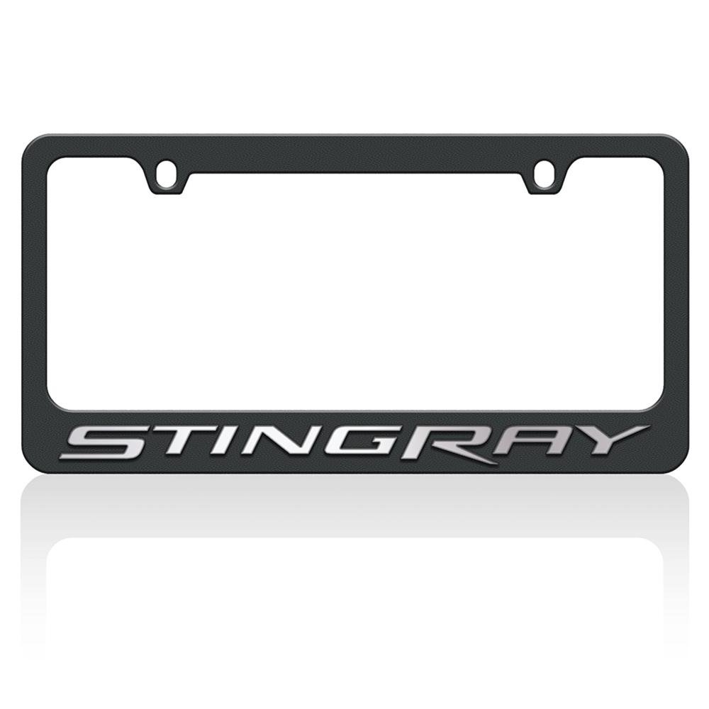 Corvette Stingray Mirror Script on Black License Plate Frame : C7 Stingray, Z51