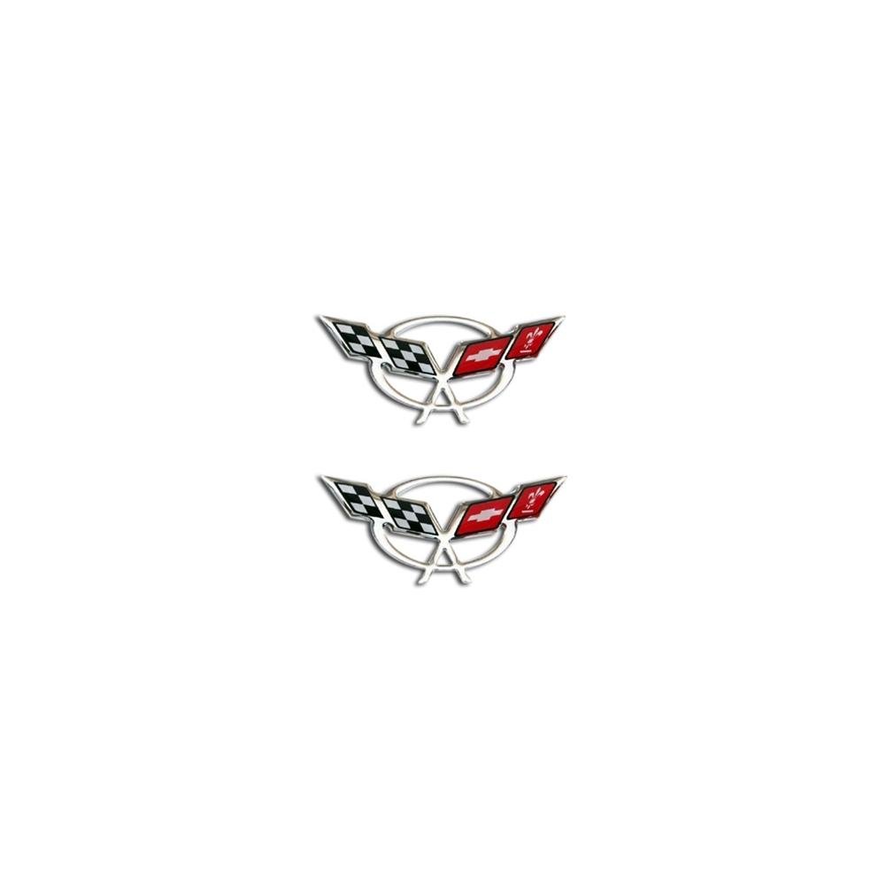 Corvette Domed Decal 2.375" x 1.17” - Set of 2 : 1997-2004 C5 Logo