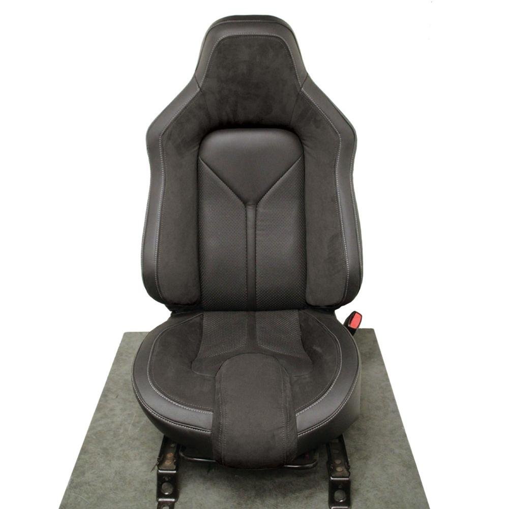 Corvette Sport Seat Foam & Seat Covers - Black/Dark Red Stitching : 2005 - 2013 C6, Z06, GS & ZR1