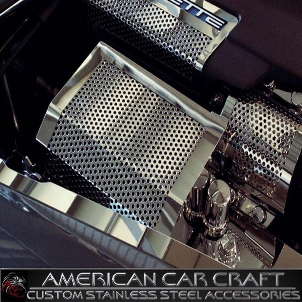 Corvette Fuse Box Cover - Perforated Stainless Steel : 2005-2013 C6,Z06,ZR1, Grand Sport