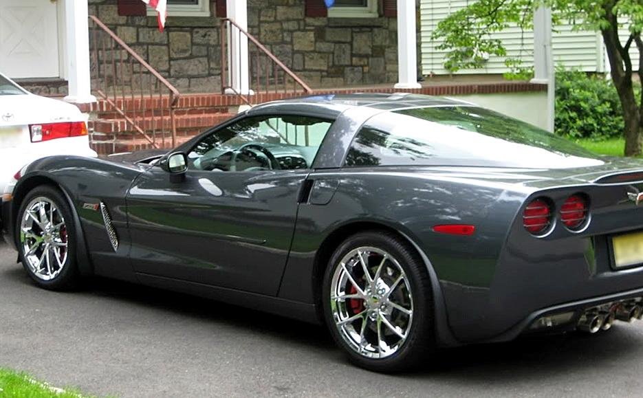 2009 C6Z06 Spyder Corvette GM Wheel Exchange (Set) : Chrome 18x9.5/19x12 : 2009-2013 Z06