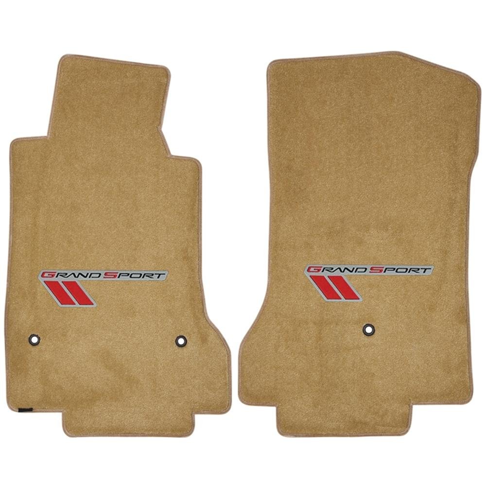 Corvette Floor Mats - Single Logo - Cashmere : Early 2010-2013.5 C6 Grand Sport