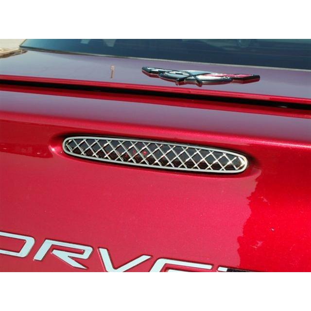 Corvette 5th Brake Light Grille - Laser Mesh Stainless Steel : 1997-2004 C5 & Z06