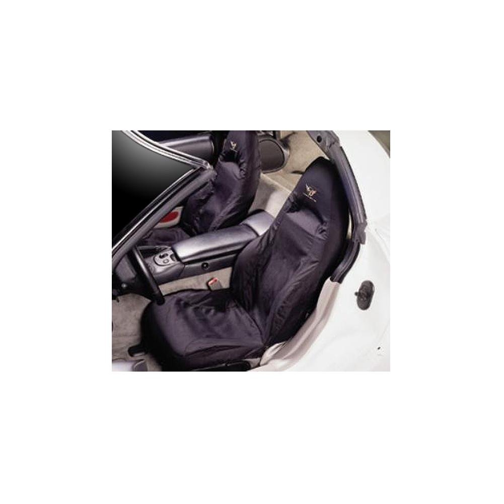 Corvette Seat Covers - Cotton Seat Protectors - Black : 1997-2004 C5 & Z06