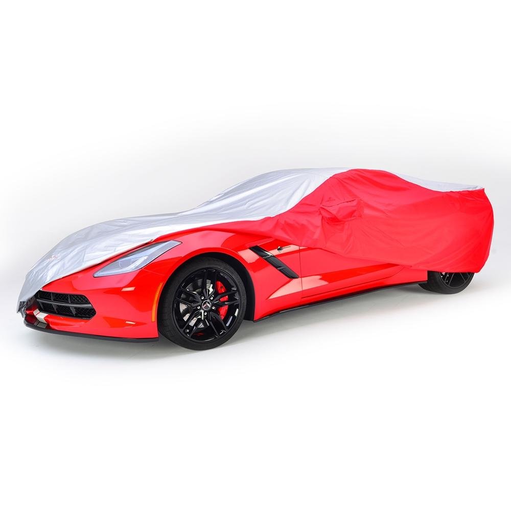 Corvette Intro-Guard Car Cover - Embossed - Indoor/Outdoor - Silver/Red : C7 Stingray, Z51, Z06, Grand Sport