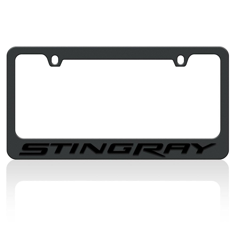 Corvette Stingray Black Script on Black License Plate Frame : C7 Stingray, Z51