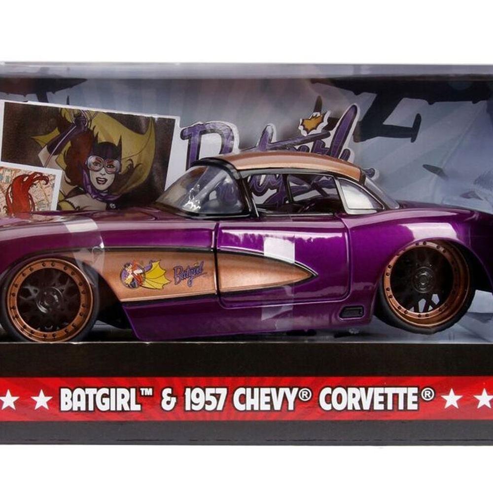 Corvette Purple with Batgirl Die-Cast Figure 1:24 - DC Comics Bombshells : 1957 C1