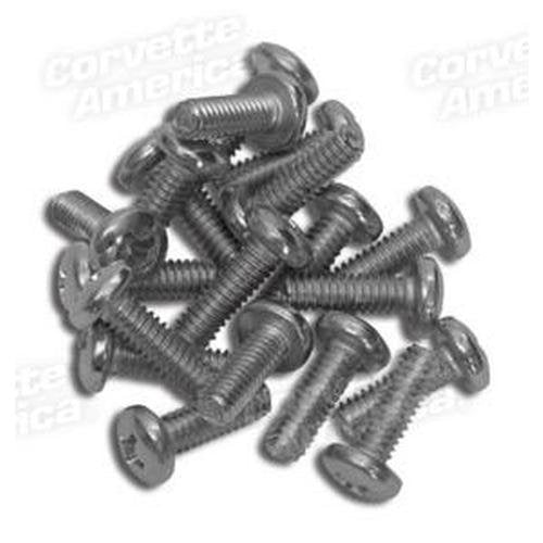 Corvette Headlight Adjuster & Insulator Screws. 20 Piece Set: 1963-1982