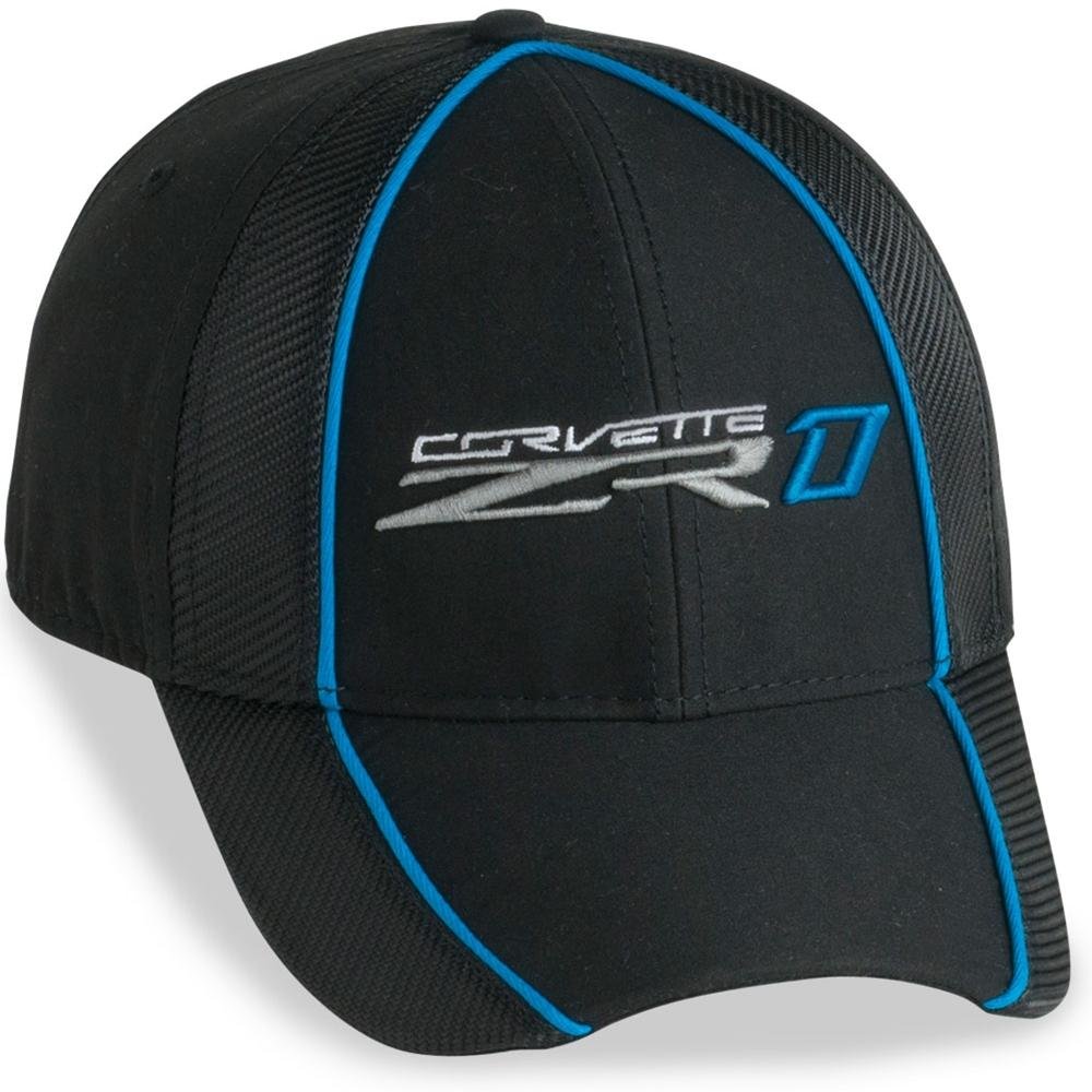 C7 Corvette ZR1 Life Begins at 200 MPH Carbon Fiber Pattern Hat/Cap : Blue Stripe