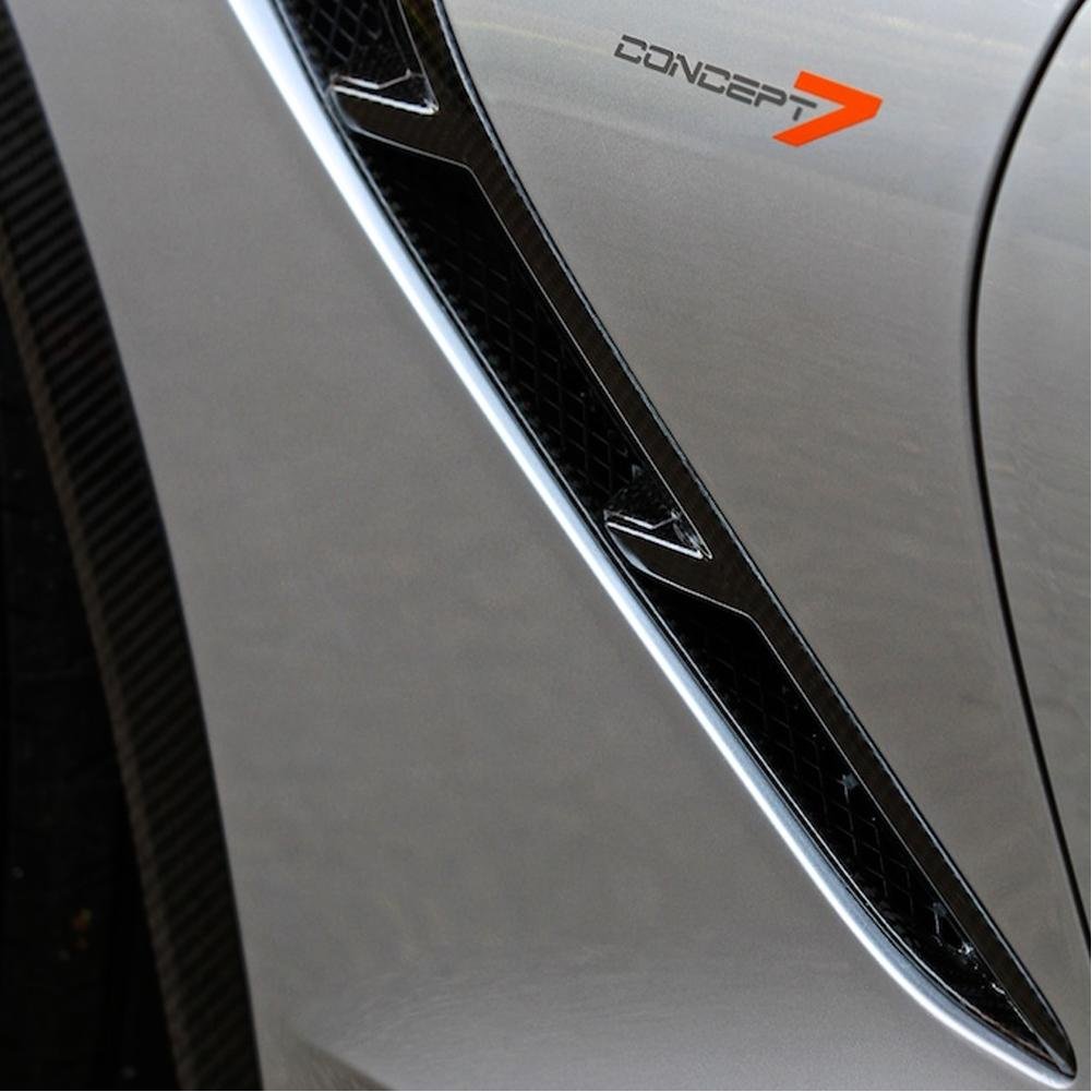 C7 Corvette Stingray Front Fender Vent Inserts - Carbon Fiber : Concept7