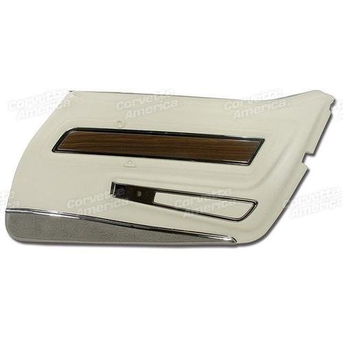 Corvette Door Panel. White With Smoke Carpet Deluxe RH: 1976