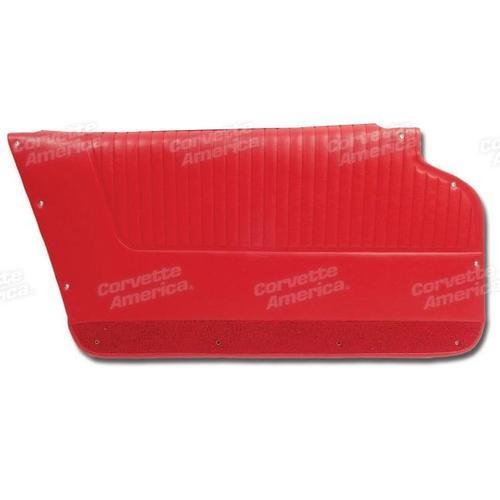 Corvette Door Panels. Red - Coupe - With Felt: 1963-1964