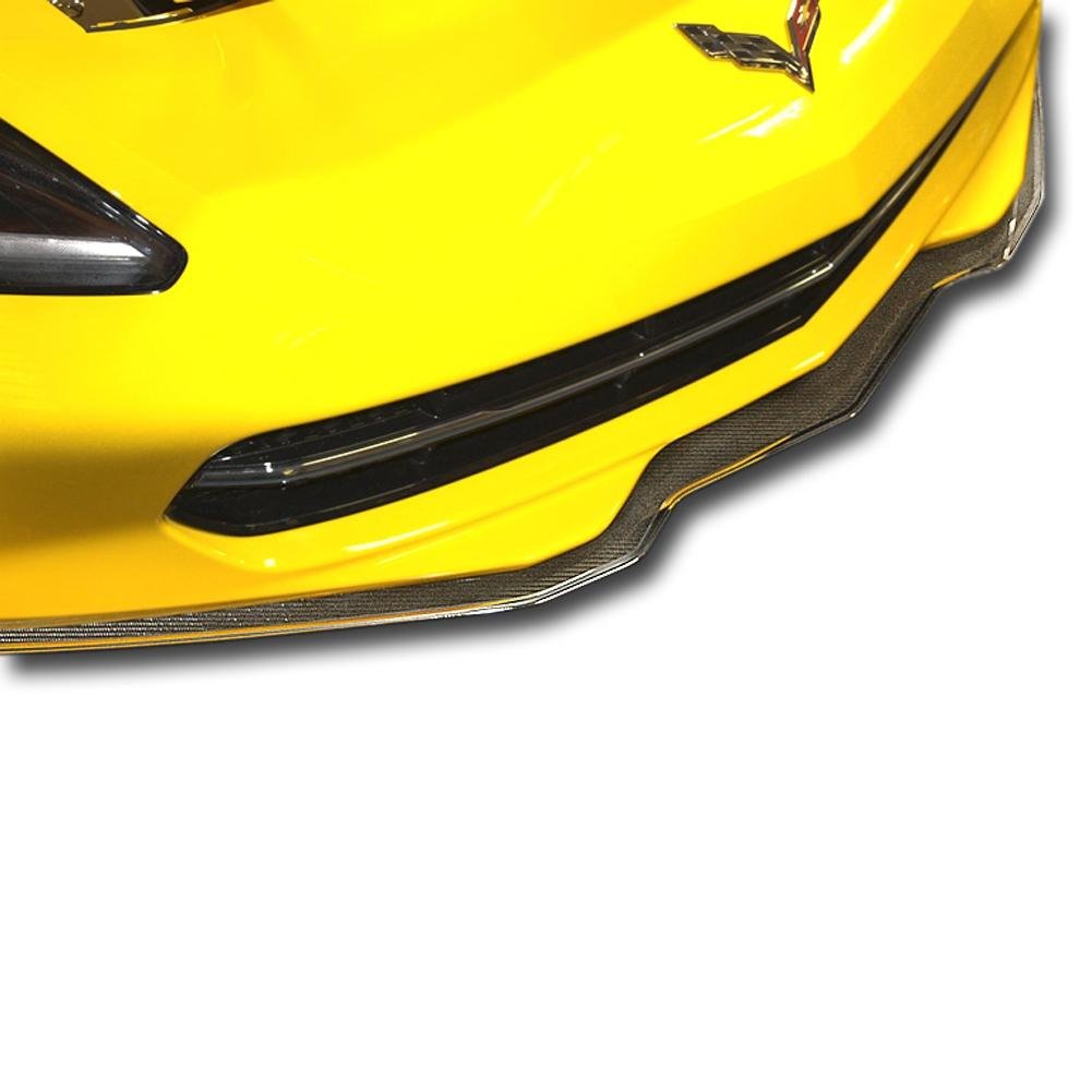 Corvette Front Lip Spoiler/Splitter Polished with Carbon Fiber Overlay : C7 Stingray