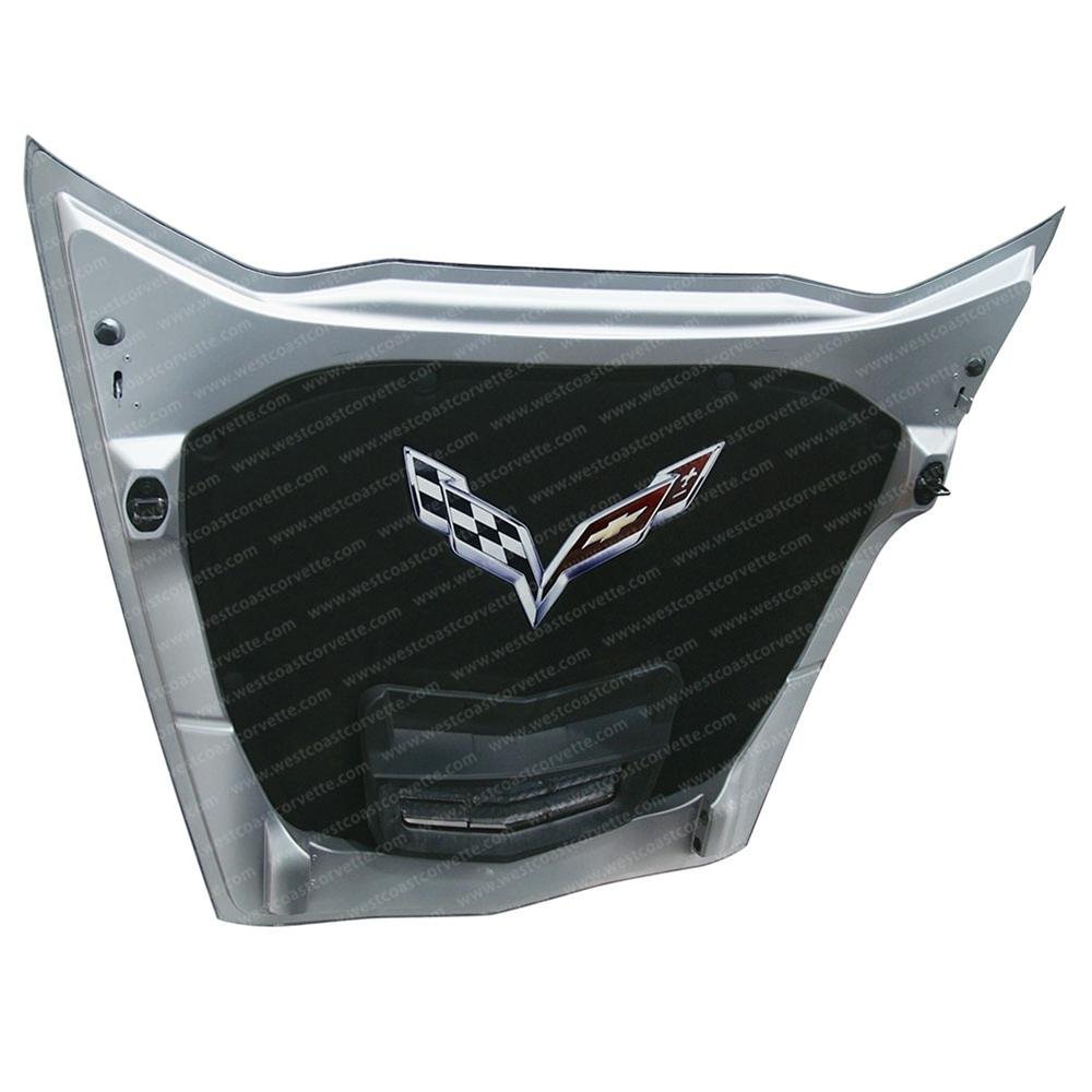 Corvette Metal Crossed Flags Hood Panel Badge : C7 Stingray, Z51