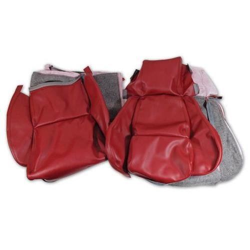 Corvette Leather Like Seat Covers. Red Standard: 1984-1985