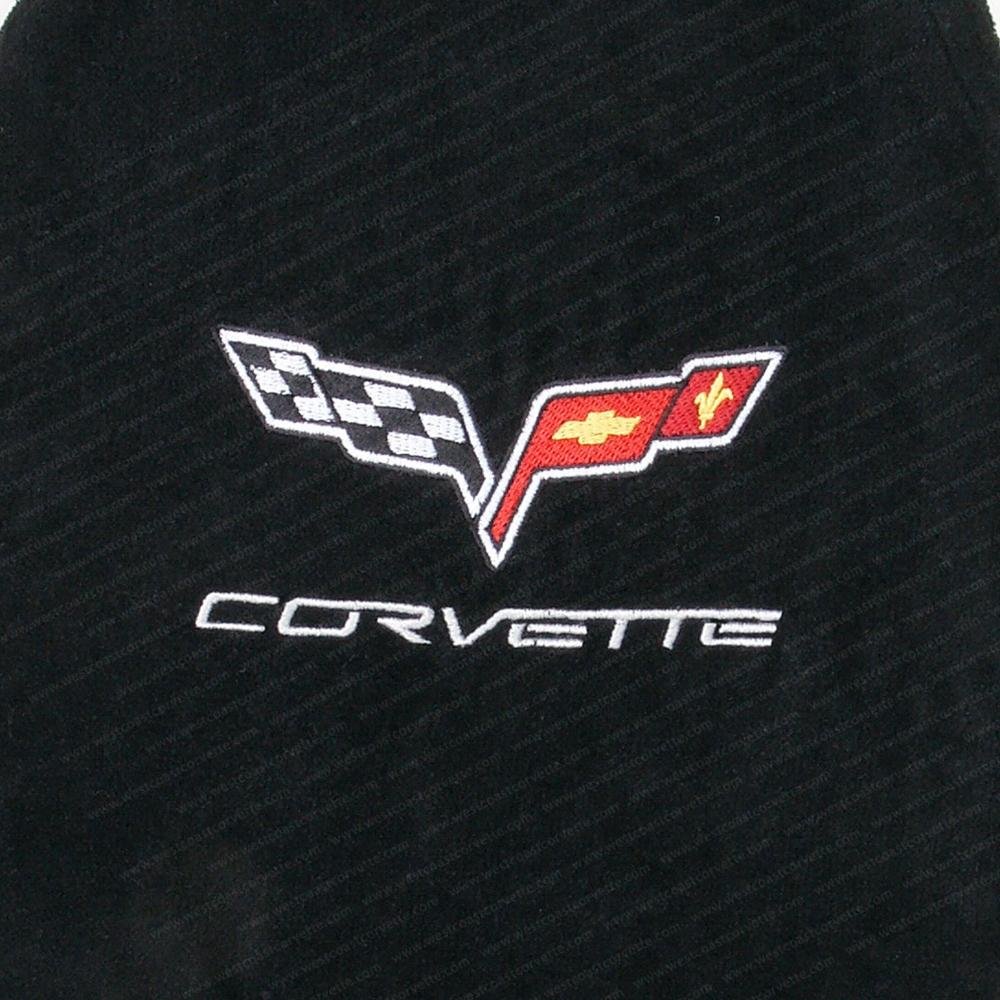 Corvette Center Console Cover - Embroidered Emblem - Seat Armour : 2005-2013 C6, Z06, ZR1, Grand Sport