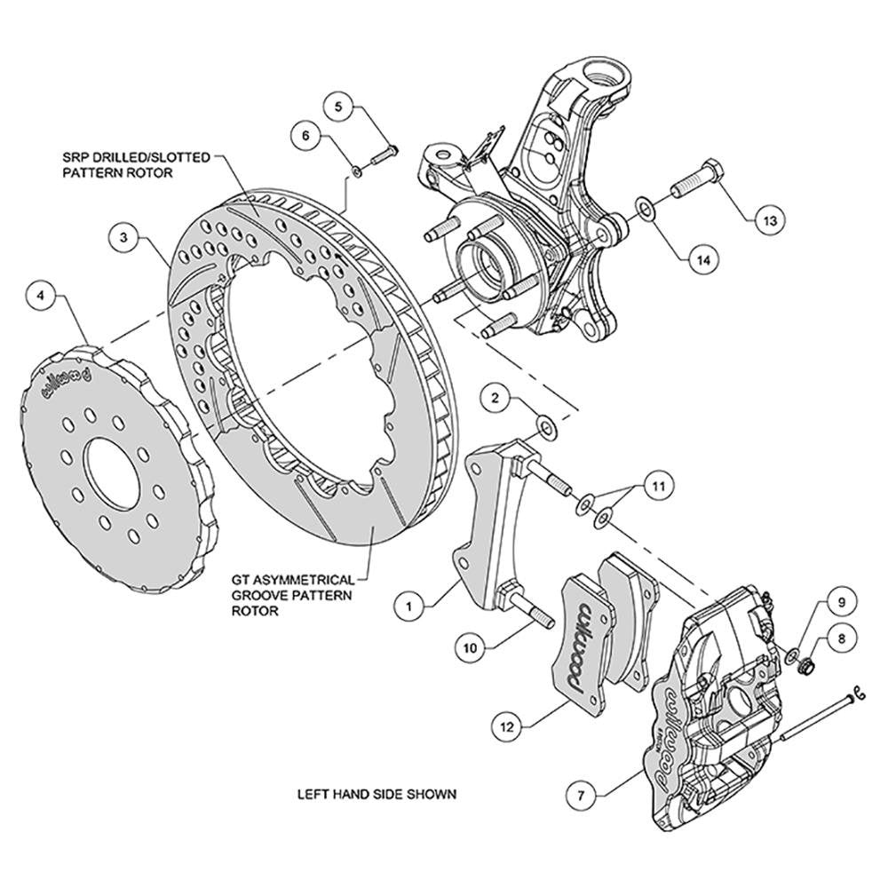 Corvette AERO6 Front Big Brake Kit - Slotted 15 inch - Wilwood - Red : 2005-2013 C6