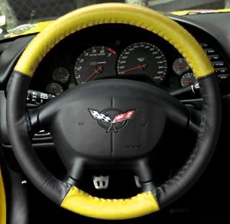 Corvette Steering Wheel Cover Euro-Style Two-Tone : 1997-2004 C5 & Z06