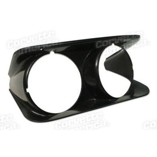 Corvette Headlight Bezel. RH Molded Plastic: 1968-1982