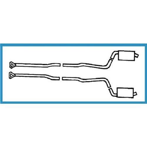 Corvette Exhaust System. Dual-L82 Auto 2 To 2.5 Inch-Low Profile Mufflers: 1974-1979